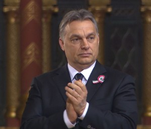 Viktor Orban am 15.03.2014, dem ungar. Nationalfeiertag - Foto: ARD Wien