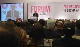 Außenminister Steinmeier während seiner Rede auf dem Forum on Prosperity and Jobs. Foto: BR | Eldina Jasarevic