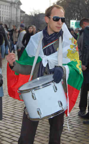 Trommler bei Bürgerprotesten in Bulgarien