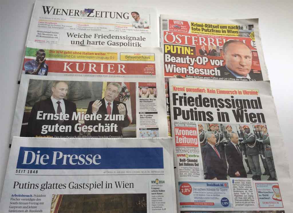 Friedesnssignale aus Wien? Oder ist doch die Beauty OP wichtiger? Der Pressespiegel der österreichischen Zeitungen. Foto: BR