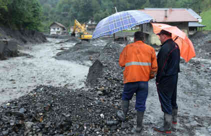Bosnien - neuerliche Überflutungen in Topcic Polje, ca. 110 km von Sarajevo entfernt - Foto: picture alliance / dpa