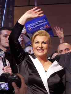 Kolinda Grabar Kitarovic nach ihrem Wahlsieg. Foto: picture-alliance | dpa