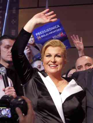 Kolinda Grabar Kitarovic nach ihrem Wahlsieg. Foto: picture-alliance | dpa