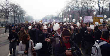 Der Protestzug in Skopje. - Foto: BR | Schaban Bajrami