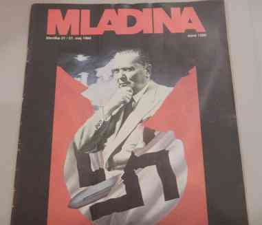 Mladina - Zeitschrift der slowenischen sozialistischen Jugend (1988). Auf der Titelseite Tito.