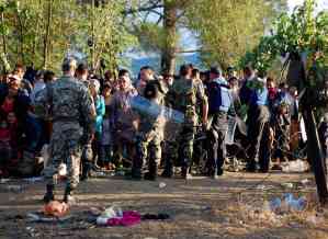 Mazedonische Polizie an der Grenze