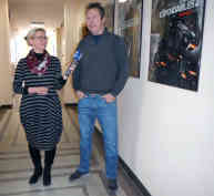 Nu Boyana Chef Yariv Lerner mit ARD-Korrespondentin Karla Engelhard. Foto: BR | Ekaterina Popova