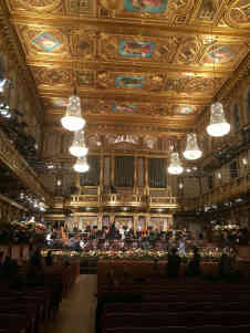 Generalprobe der Wiener Philharmoniker im Goldenen Saal des Wiener Musikvereins für das Neujahrskonzert 2016. Foto: BR | Tim Heller