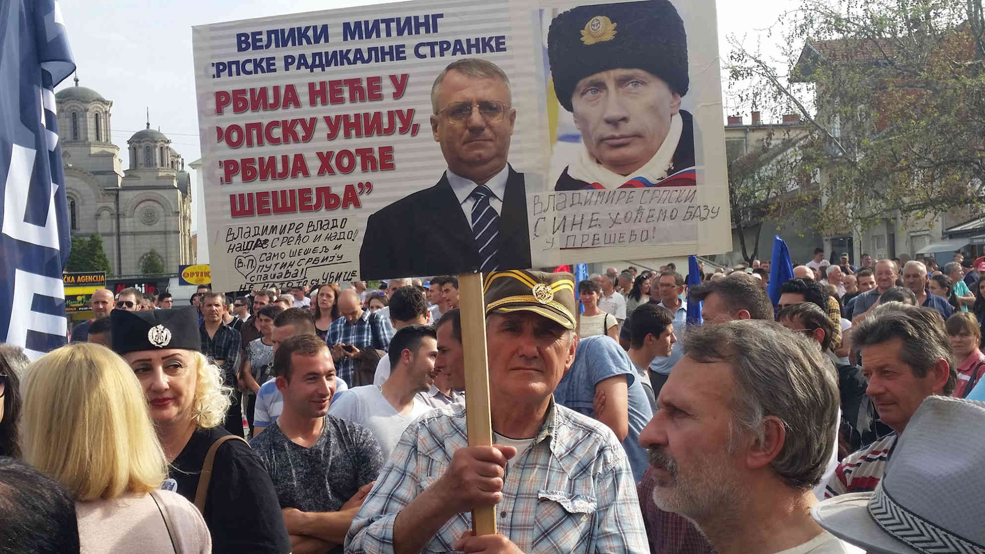 Parteichef Vojislav Seselj lehnt einen EU-Beitritt Serbiens ab und verspricht seinen Wählern ein starkes Bündnis mit Russland. Foto: BR | Darko Jakovljevic