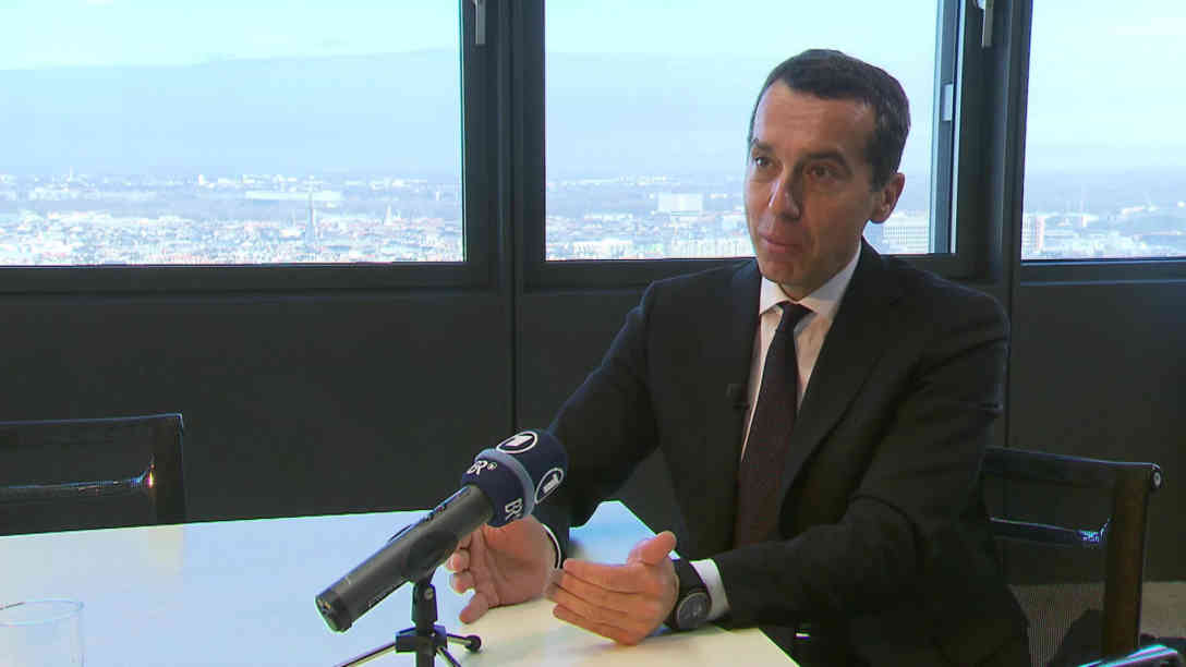 Christian Kern im ARD Interview im Dezember 2015. Foto: BR