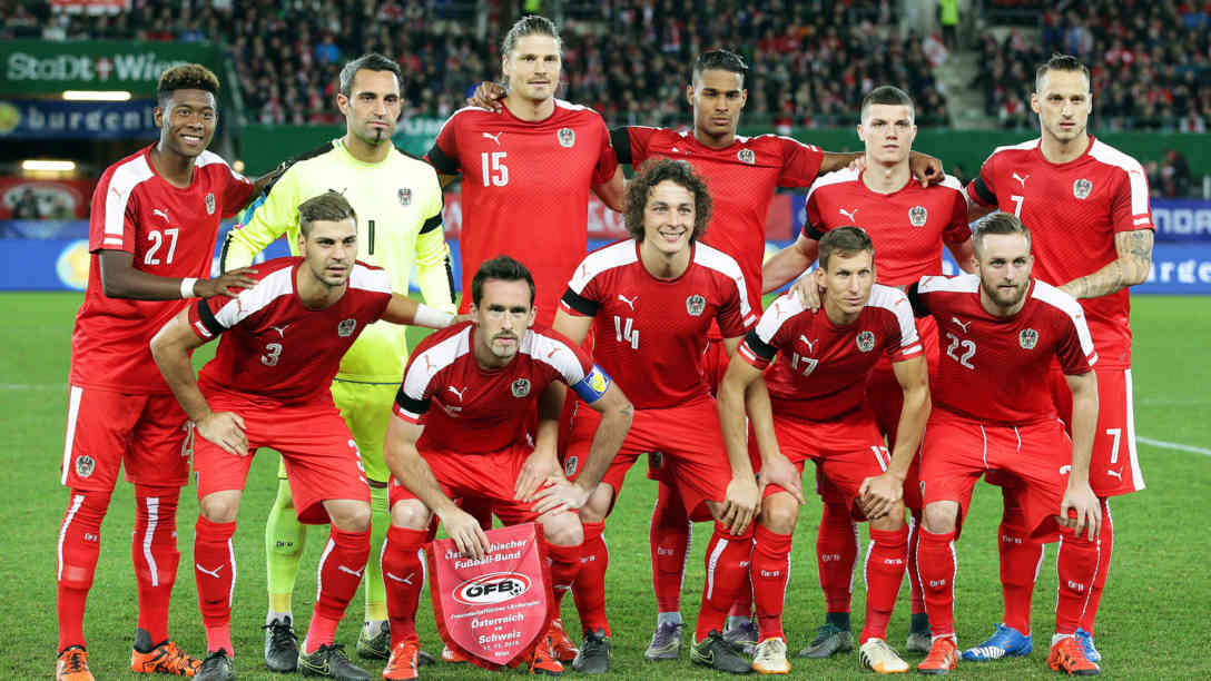 Österreichs Nationalmannschaft beim Freundschaftsspiel gegen die Schweiz am 17. November 2015. Foto: picture-alliance | dpa