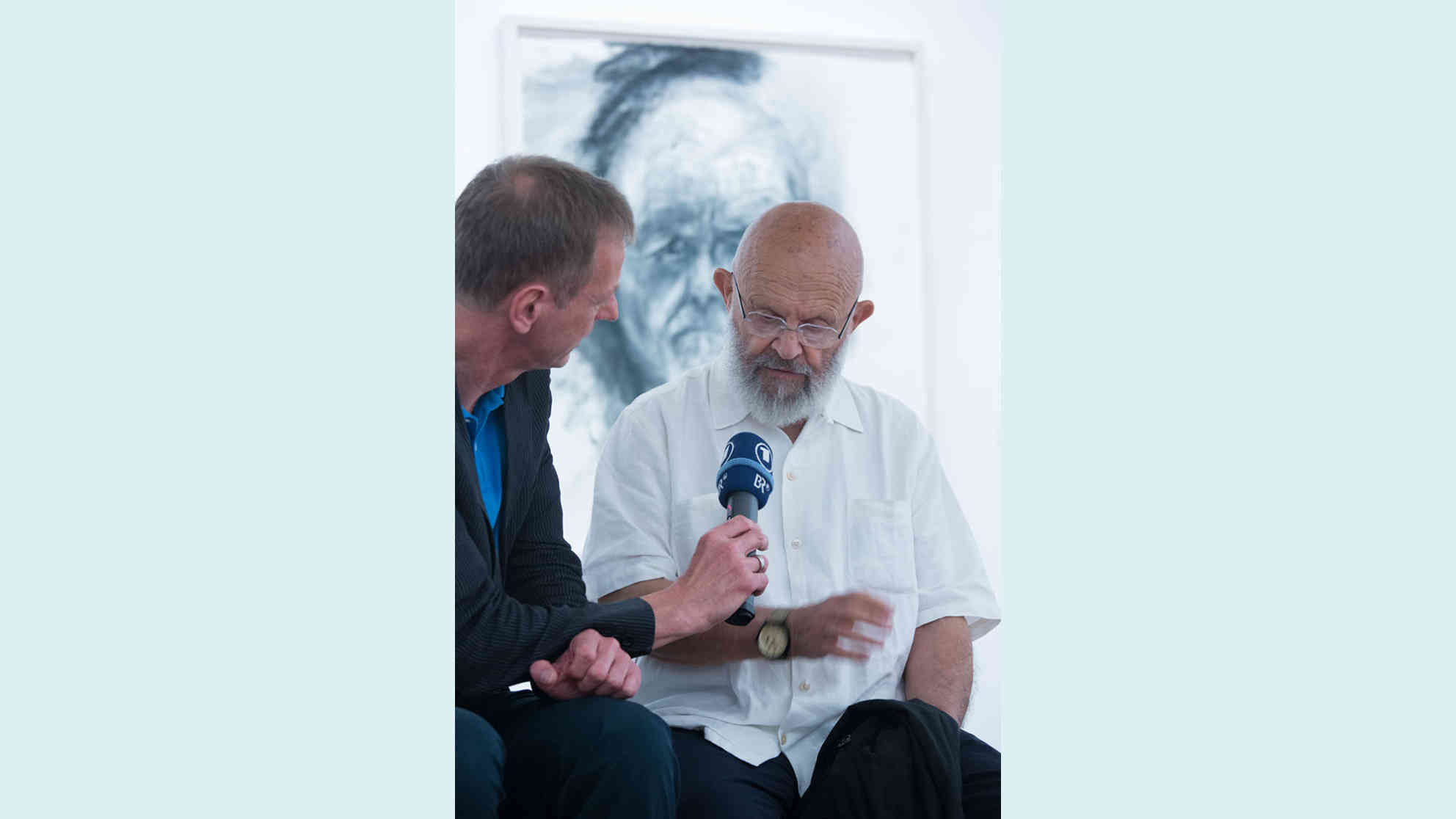 Ralf Borchard im Interview mit Jim Dine in der Wiener Albertina. Foto: (c) eSeL.at
