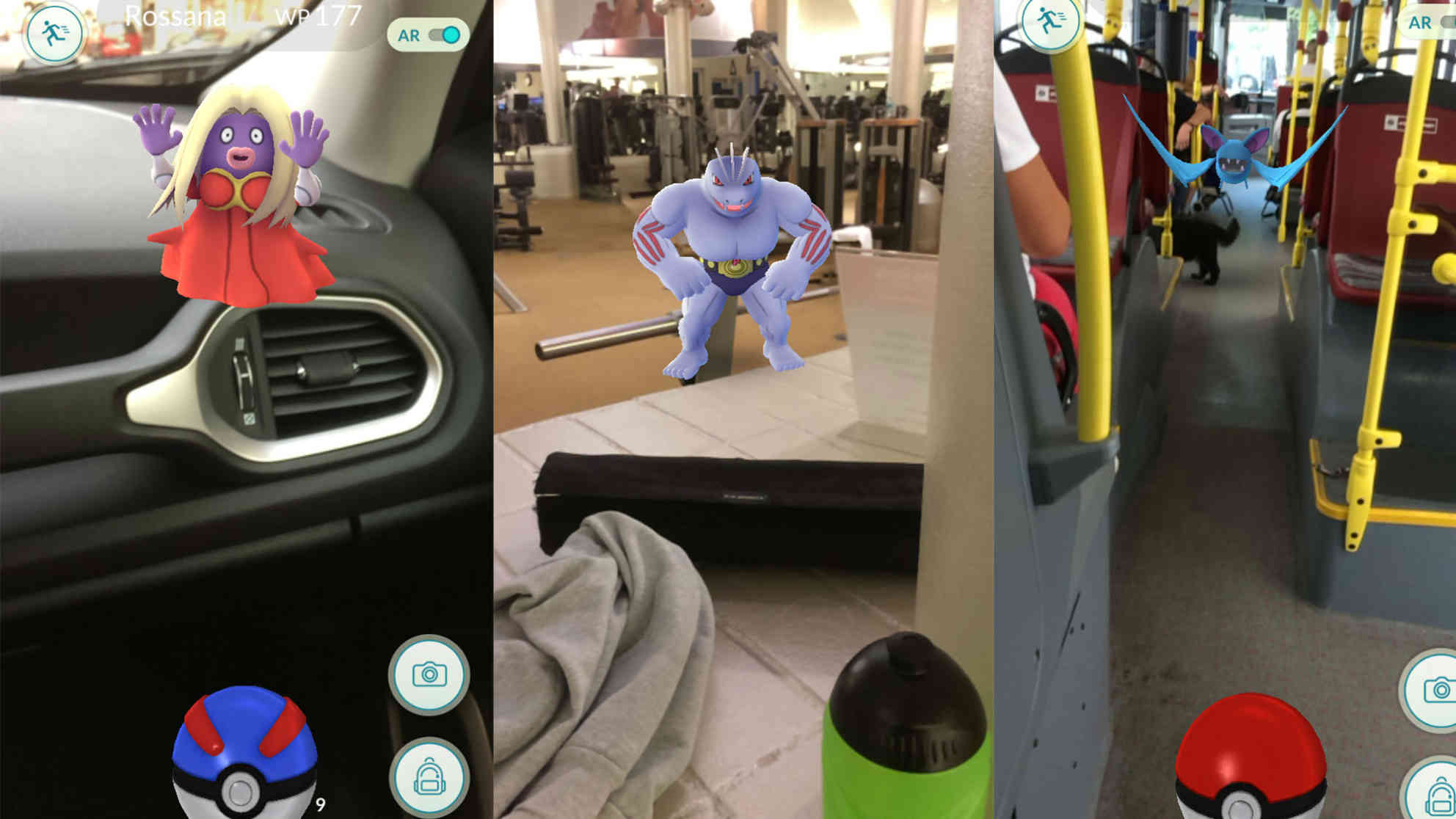 Es gibt viele ungewöhnliche Orte wie Auto, Fitnesscenter und Bus, an denen einem Pokémons begegnen können. Foto: Screenshot Pokémon Go