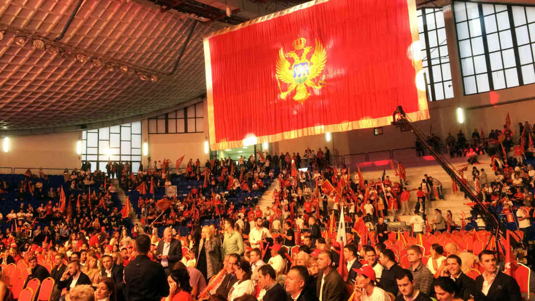 Wahlkampfveranstaltung der Demokratischen Partei der Sozialisten (DPS) in Podgorica vor den Parlamentswahlen Mitte Oktober 2016. Foto: BR | Till Rüger