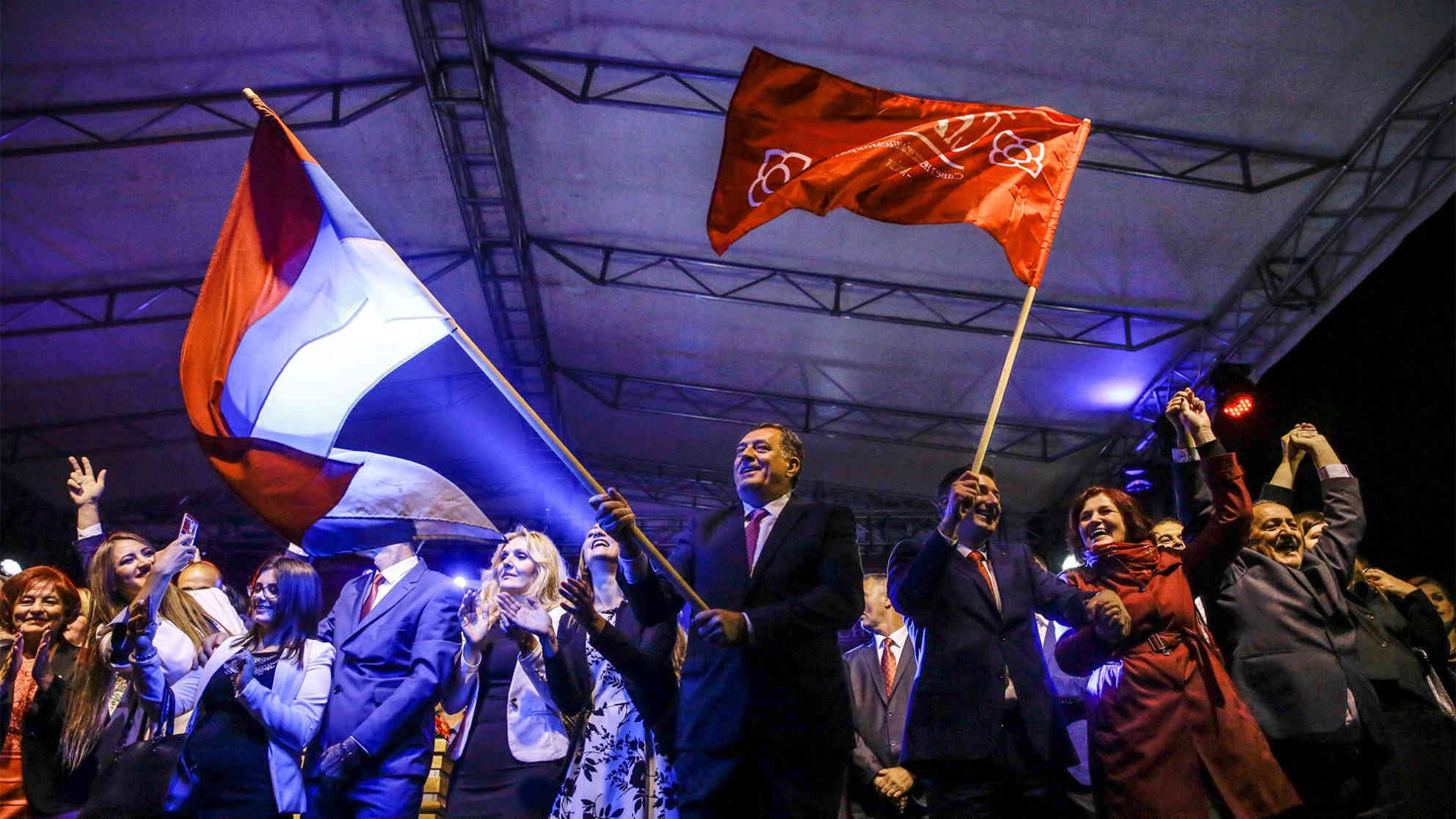 Milorad Dodik, Präsident der Republika Srpska, auf einer Wahlkampfveranstaltung in Pale Ende September 2016. Foto: picture-alliance | dpa