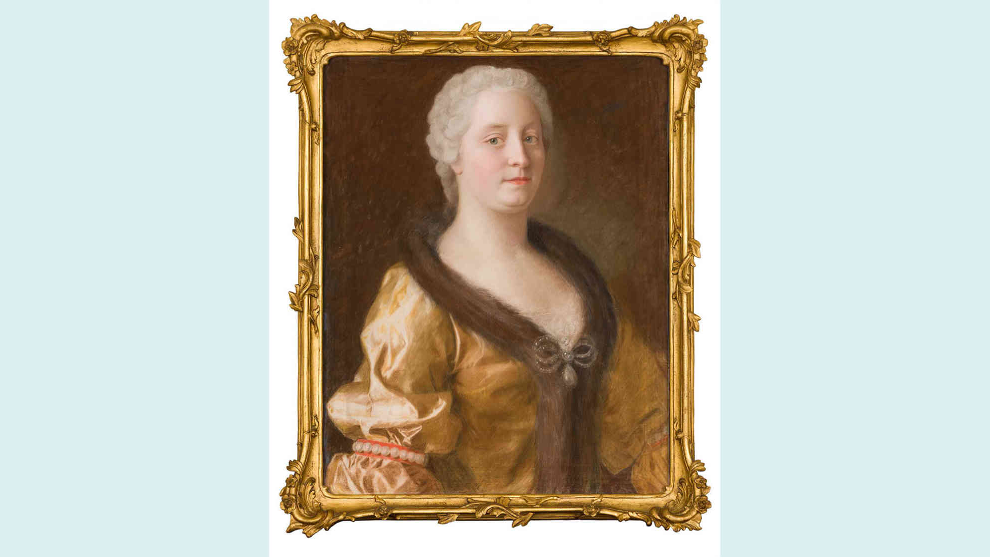 Maria Theresia im pelzverbrämten Kleid (1743) - das offizielle Ausstellungsfoto. Maler: Jean-Étienne-Liotard © Dauerleihgabe der Österreichische-Nationalbank, Foto: A. E. Koller für SKB