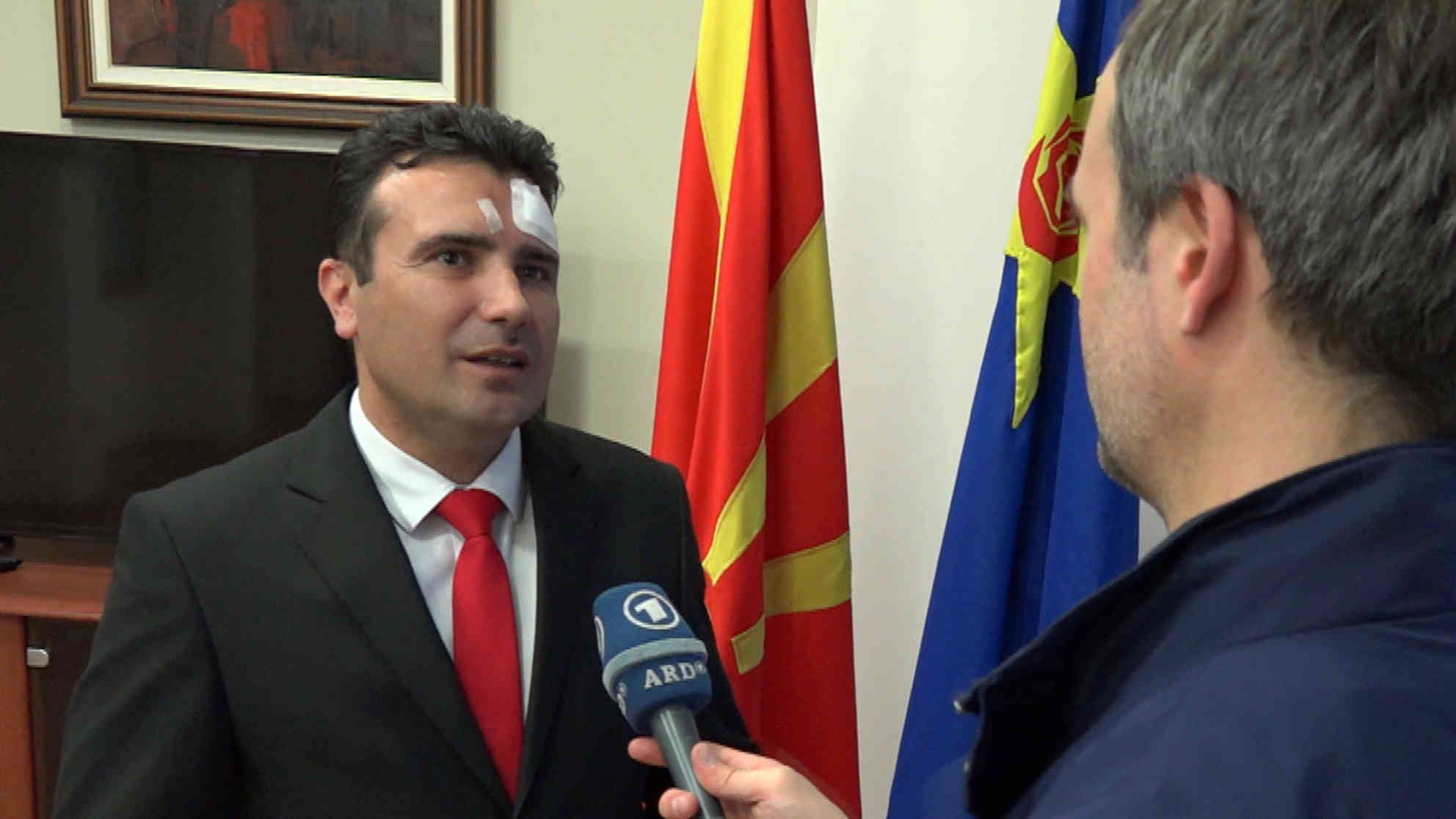 Zoran Zaev im ARD Interview: „Mazedonien hat nur die europäische Perspektive“ Foto: BR | Videostandbild | Dejan Acevski