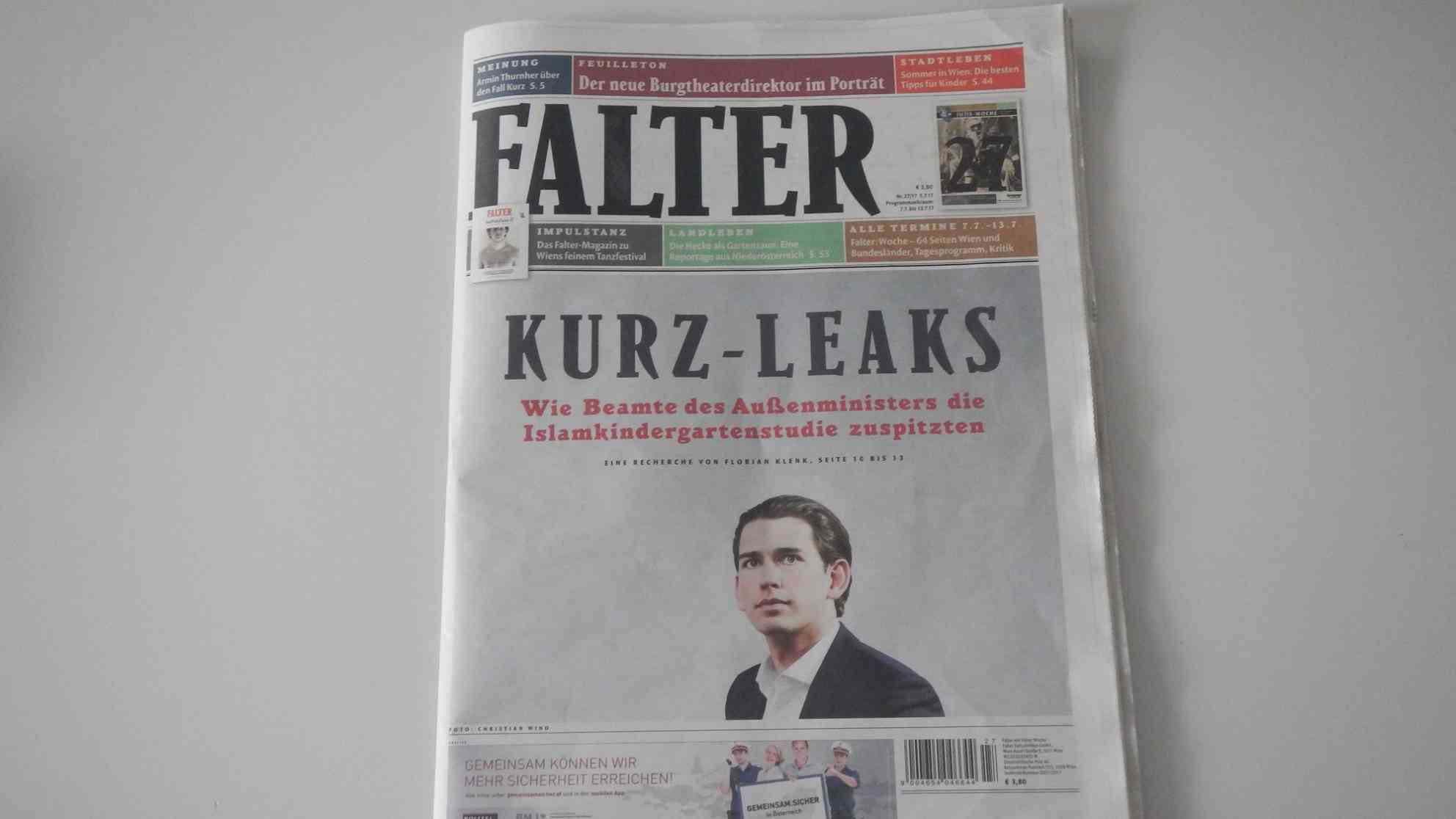 Das Wiener Stadtmagazin Falter hat eine Kurz-Leaks Affäre aufgedeckt. Foto: BR | Karin Straka