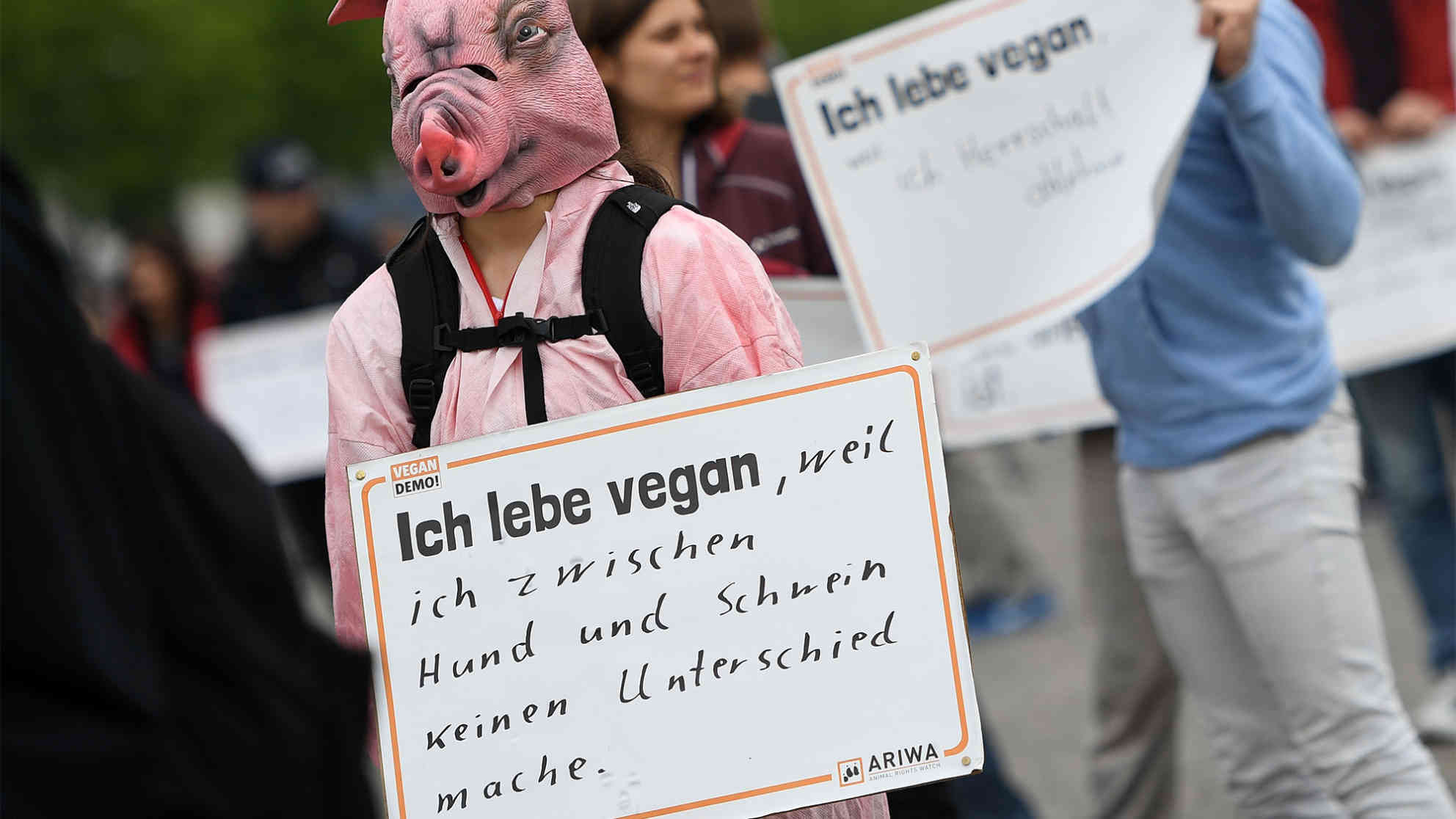 Vegan-Demonstration im Mai 2017 in Berlin. Foto: dpa