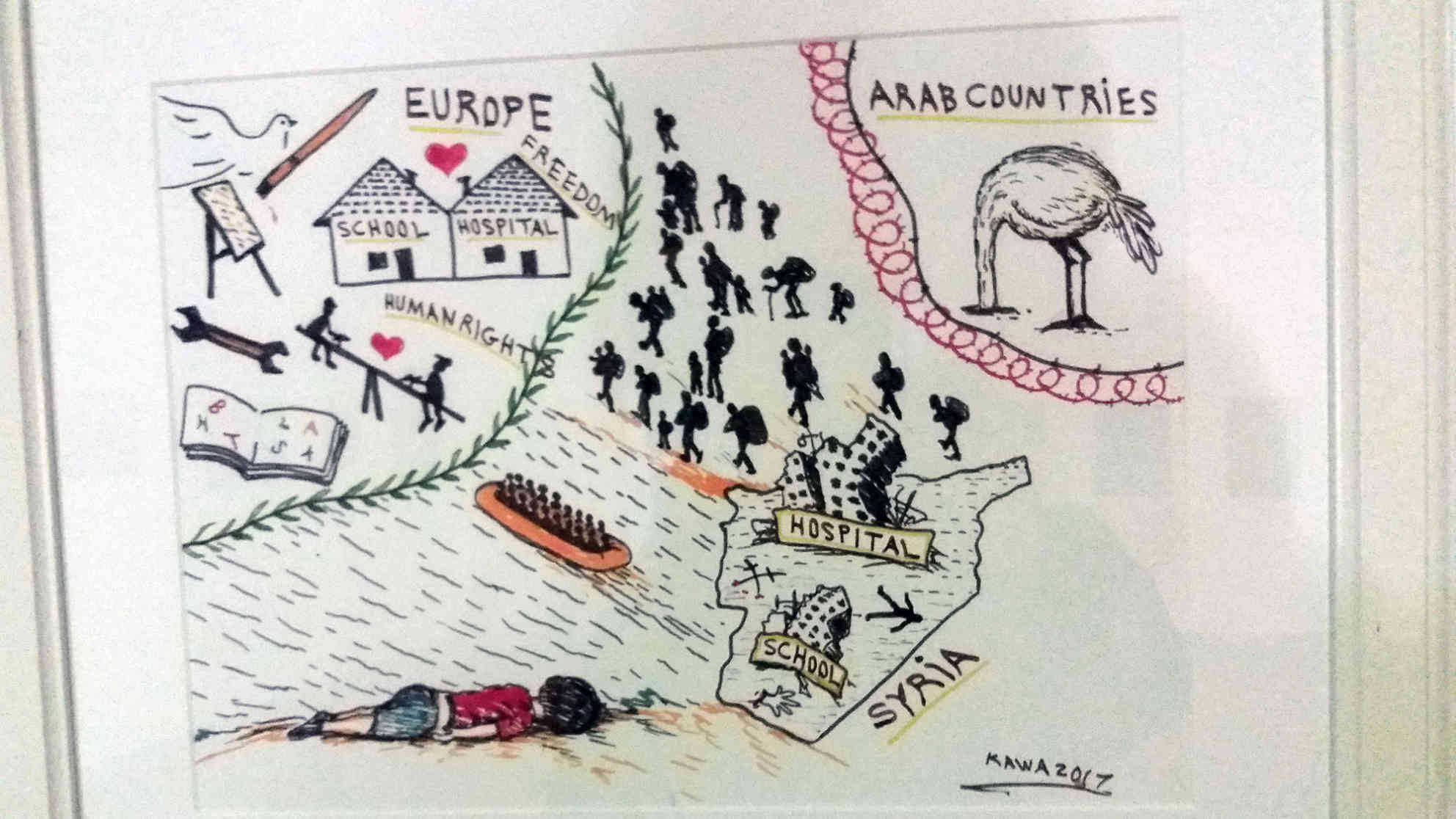 Zerstörte Schulen und Krankenhäuser in Syrien. Die arabischen Länder stecken den Kopf in den Sand, während sich viele Syrer auf ihre gefährliche Reise nach Europa begeben, um dort in Frieden leben zu können. Foto: BR | Schaban Bajrami