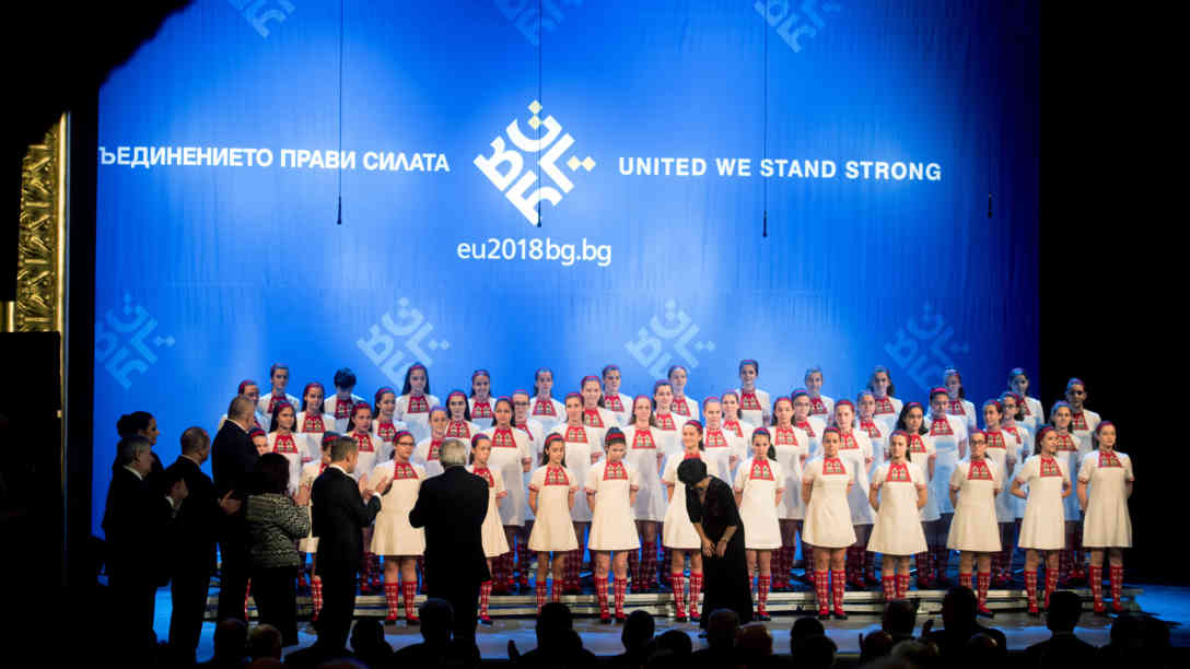 Festakt zur Übernahme von Bulgariens EU-Ratsvorsitz am 11.01.2017 in Sofia. Foto: Etienne Ansotte | EU-Kommission | dpa