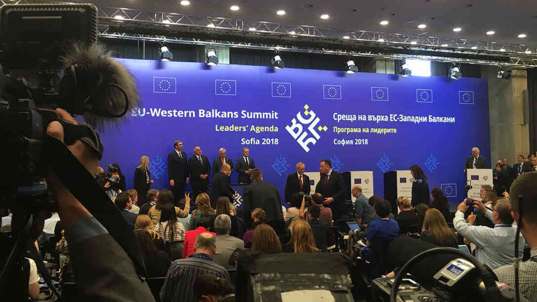 Abschluss-Pressekonferenz des EU-Westbalkangipfels in Sofia. Foto: BR | Daniel Dzyak