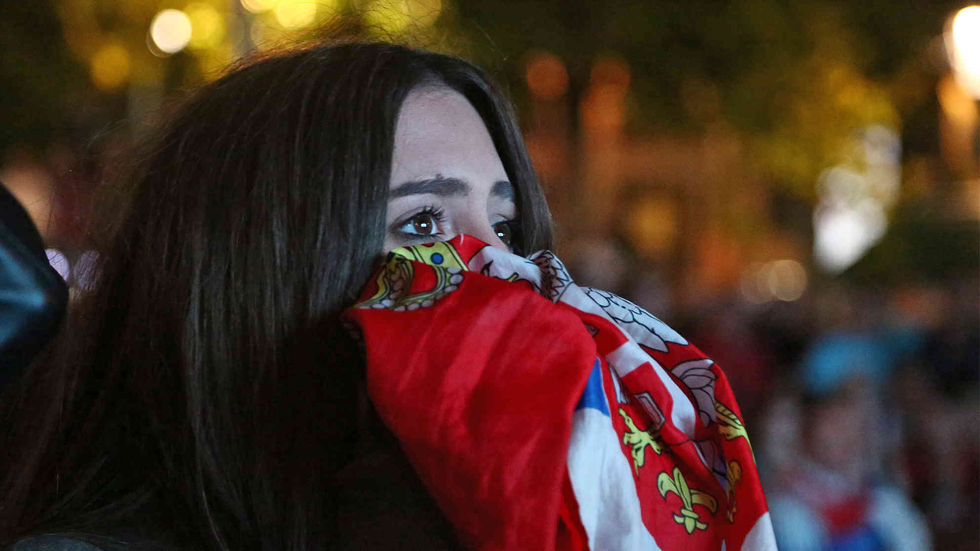 A fan of Serbia is seen during a public viewing event to watch the 2018 FIFA World Cup Russia Foto: picture alliance / AA