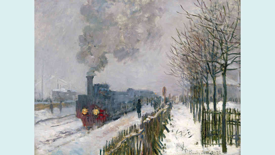 Claude Mone: Die Eisenbahn im Schnee, Lokomotive 1875. © Musée Marmottan Monet, Paris. The Bridgeman Art Library