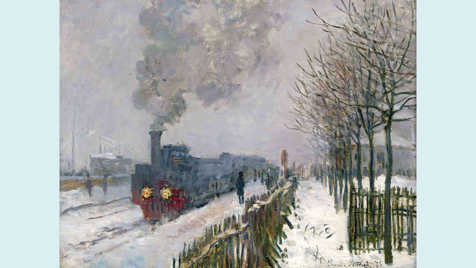 Claude Mone: Die Eisenbahn im Schnee, Lokomotive 1875. © Musée Marmottan Monet, Paris. The Bridgeman Art Library