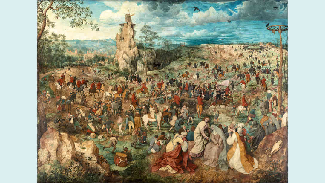 Pieter Bruegel d. Ä. (um 1525|30 vermutlich in Breugel oder Antwerpen ‒ 1569 Bruessel), 'Die Kreuztragung Christi', 1564, Eichenholz, 124 x 170 cm, Kunsthistorisches Museum Wien, Gemaeldegalerie, KHM-Museumsverband