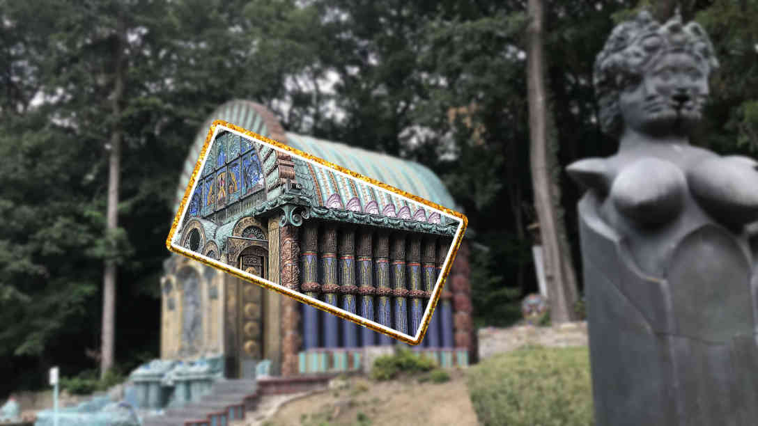 Außenansicht des Brunnenhauses 'Nymphäum Omega' von Ernst Fuchs. Foto: BR | Till Rüger