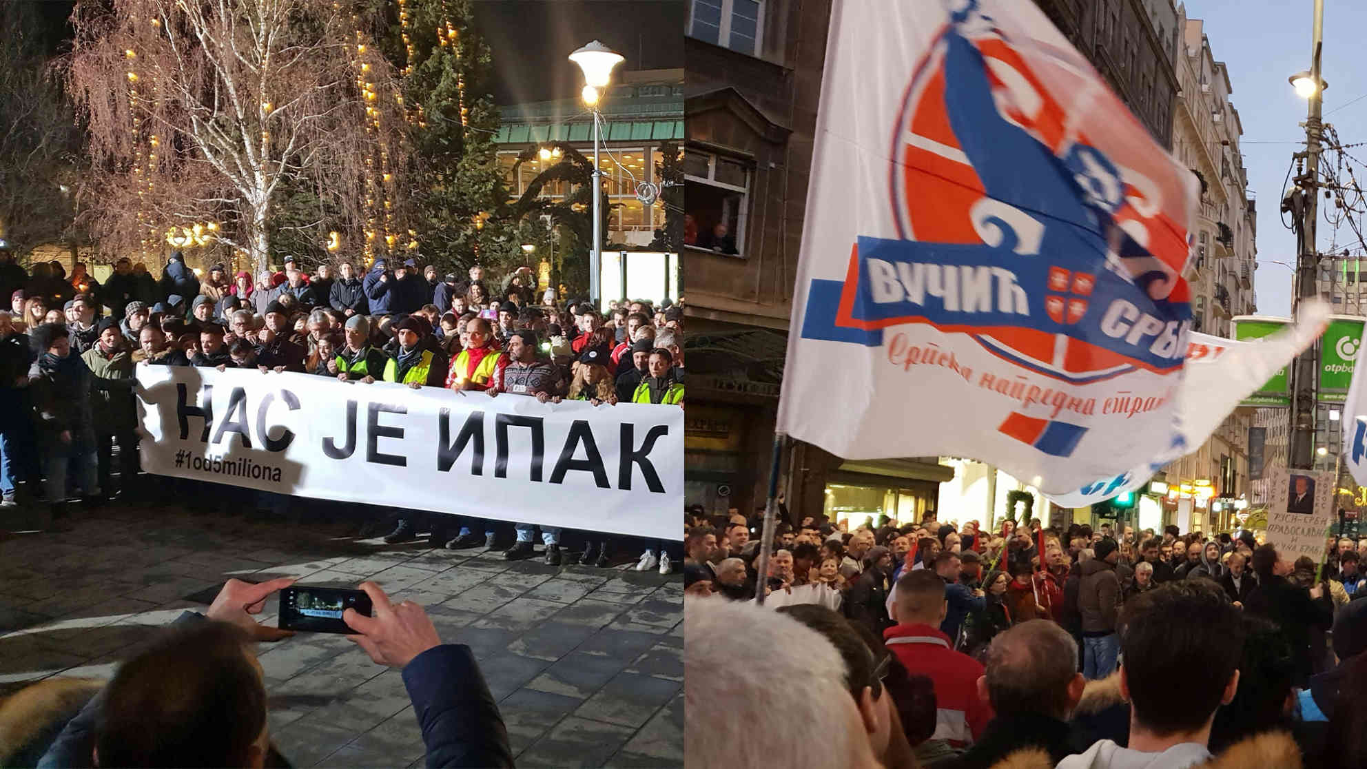 Gegner und Unterstützer der serbischen Führung waren diese Woche auf der Straße Foto: BR | Dejan Stefanovic