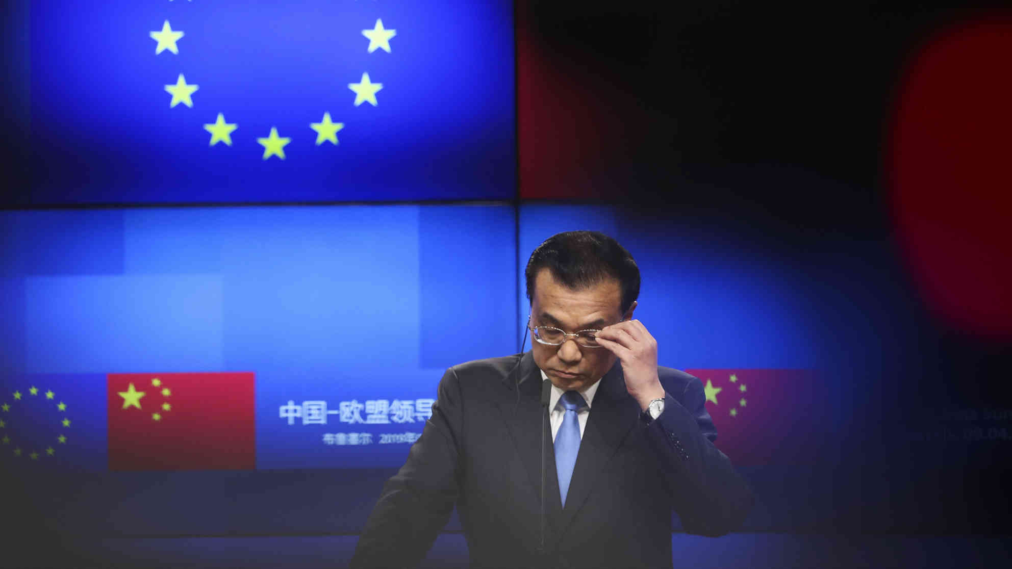 Der dem chinesische Ministerpräsident Li Keqiang beim EU-China-Treffen in Brüssel am 9.4.2019 Foto: dpa-Bildfunk Francisco Seco