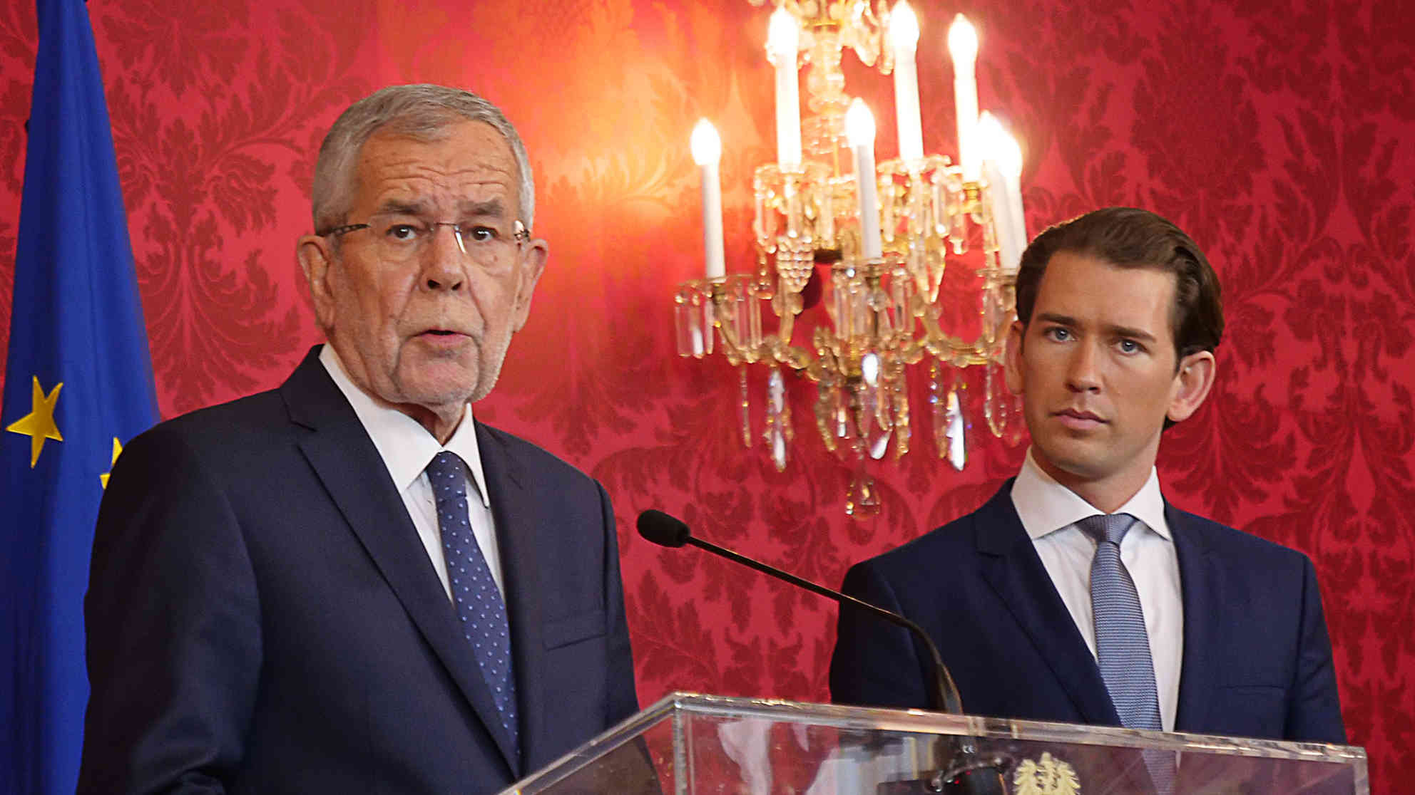 Österreichs Bundespräsident Van der Bellen und Bundeskanzler Kurz Foto: BR | Vera Gasber