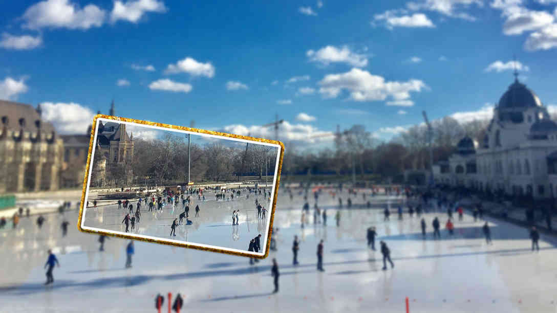 Den Eislaufbegeisterten steht auf der Eisbahn im Budapester Viertel Varosliget eine Fläche von 12.000 Quadratmetern zur Verfügung. Foto: BR | Edit Inotai