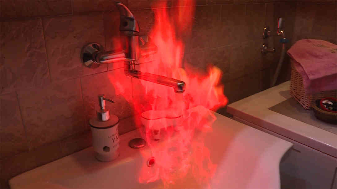 Brennendes Wasser in Nordserbien. Foto: BR